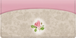 Victorian Rose Leather checkbook Cover