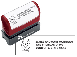 Pooh and Pals Pre-Inked Name and Address Stamp with Symbol - Black Ink